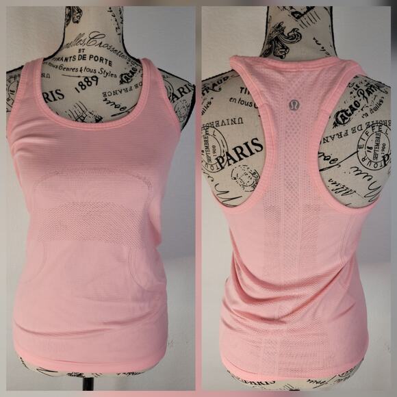 lululemon athletica Tops - Lululemon Tank Top Womens 4 Run Swiftly Tech Racerback Pink Orange Coral